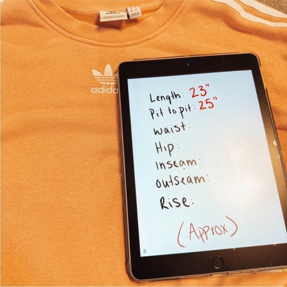 Adidas Pink Boxy Drawstring Sweatshirt with Long Sleeves - Large - Picture 10 of 12